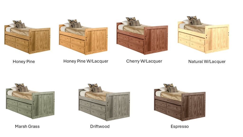 Captains Panel End Storage Bed with 4 drawers Twin (07008)(Size:80"Lx42"Dx36"H) or Twin XL (07034)(Size:85"Lx42"Dx36"H)