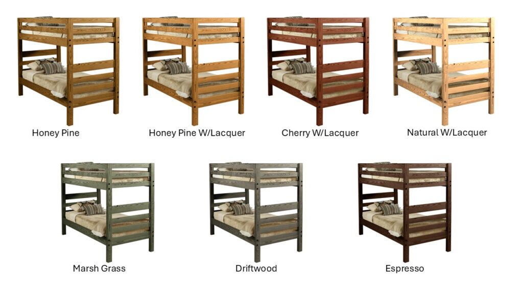 Ladder End Bunk Bed , Twin (08015)(Size:80"Lx42"Dx68"H) or Twin XL (08016)(Size:85"Lx42"Dx68"H)