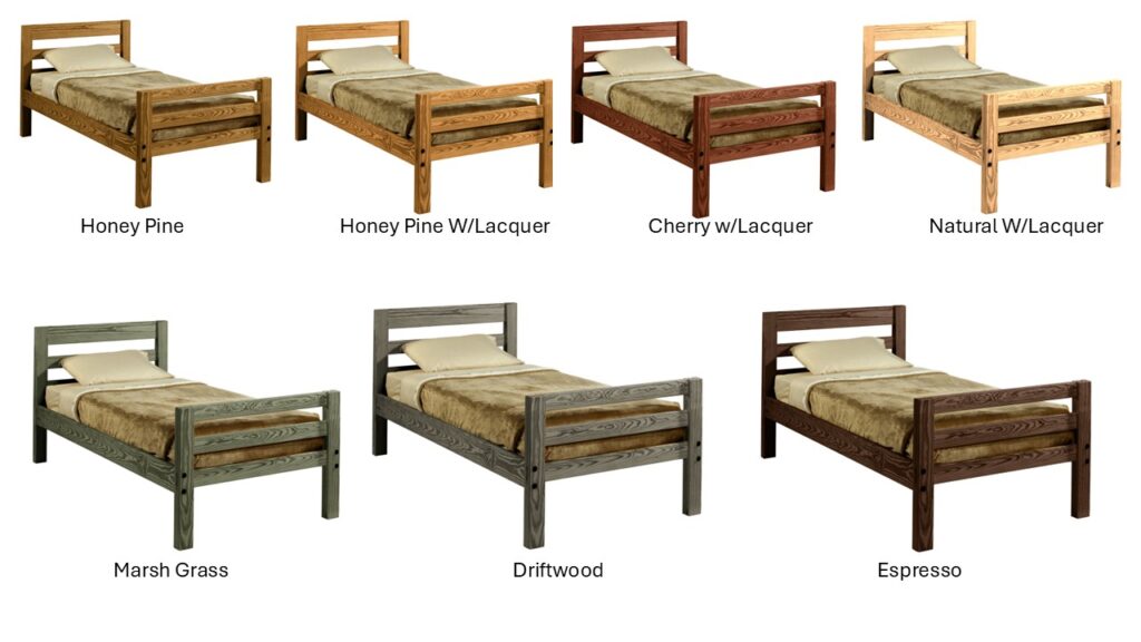 Ladder End Half Bunk Bed Frame, TW (08019)(Size:80"Lx39"Dx42"H) ,TWXL (08020) (Size:85"Lx39"Dx42"H)